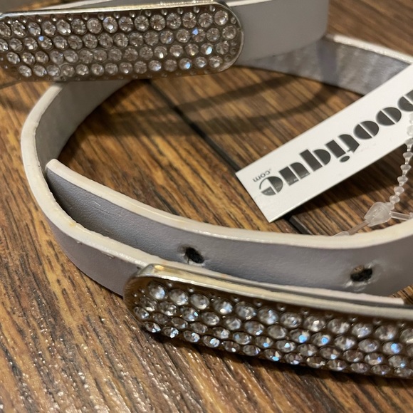 👢 Bootique Boot Jewelry Belt Gems Pair of White Accessories NWT - Picture 5 of 5